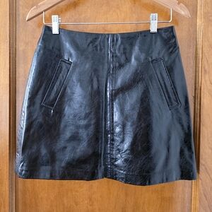 Mango Faux Leather Skirt with Pockets Size M